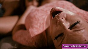 Amazing hot lesbian babes Britney Amber and Sabina Rouge dive into hairy pussy eating! They finger and lick close up to make each other cum with muff diving passion.