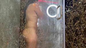 Christmas lesbian sex with step-cousins rubbing natural tits and squirting in homemade vibrator play