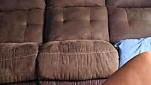 Pregnant milf feels intense pleasure cumming on cock with her big full tits