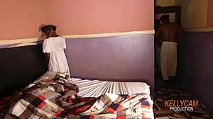 Best doggystyle leads to squirting cum in private room with husband driver!