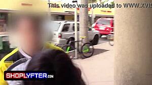 Burglar catches tattooed teen Luna Legend shoplifting candy in office doggystyle pounding by Jovan Jordan