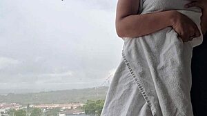 hey after my shower i got this hot orgasm right by the window