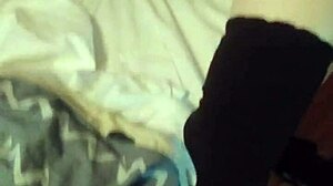 Foot Fetish Session With Socks Stroking Chubby Naked Cock Until Climax