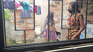 Housewives turn into hot sluts making homemade porn after laundry with sexy mature latina vibes