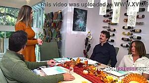 American Thanksgiving Features Cougar Mommy In Taboo 4some With Food And Sex