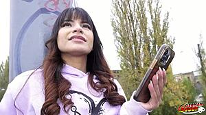 I picked up this petite 18+ Latina Michy Perez and talked her into rough big dick anal casting with deepthroat and facial