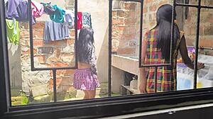 Housewives turn into hot sluts making homemade porn after laundry with sexy mature latina vibes