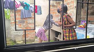 Housewives turn into hot sluts making homemade porn after laundry with sexy mature latina vibes