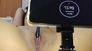 Watch Me Get Excited And Masturbate Hard! I Squirt Pissing With Dildo In Homemade POV Until Full Cum Creampie Orgasms!