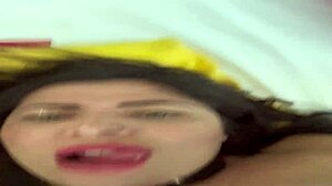 Brazilian milf with pink pussy moans loudly during quick bedroom sex pounding.