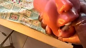 Muscular black bodybuilder deepthroats sextoy in dorm pov after work with fast cum.