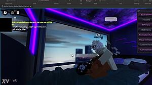 Dominant player gives submissive roblox slut intense missionary backshots in thong panties until she orgasms hard.