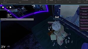 Dominant player gives submissive roblox slut intense missionary backshots in thong panties until she orgasms hard.