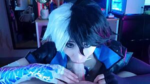 pervy roommate eyed my luna snow cosplay so i took control and dominated him in wild group action trailer