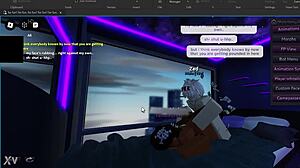 Dominant player gives submissive roblox slut intense missionary backshots in thong panties until she orgasms hard.
