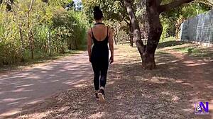 Latina fitness babe teases all day before hard missionary fuck ends in bedroom creampie.