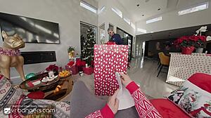 Wanna watch me bang this sexy blonde teen Kay Lovely with small tits in doggystyle and missionary in hot VR group reality?