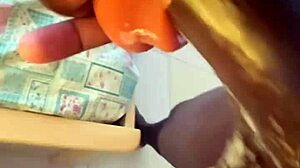 Muscular black bodybuilder deepthroats sextoy in dorm pov after work with fast cum.