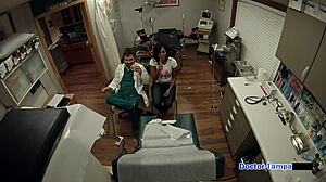 Dr. Tampa performs a detailed pap smear on Tori Sanchez. She's in Florida with big natural tits and ass in latex gloves during this backstage pov exam.