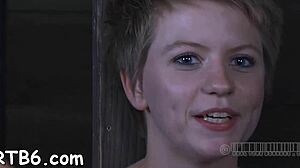 Harsh whipping leaves the bound angel horny and wet in pov bondage session! 😈🔥