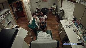 Dr. Tampa performs a detailed pap smear on Tori Sanchez. She's in Florida with big natural tits and ass in latex gloves during this backstage pov exam.