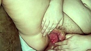 thick milf spreads legs for big dildo fucking her pussy deep until she cums hard with intense orgasm