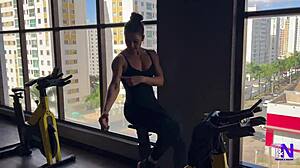 Latina fitness babe teases all day before hard missionary fuck ends in bedroom creampie.