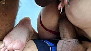 Dp anal with Gabbie Luna taking two huge cocks in bareback group action! 😈