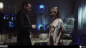 Tiffany Tatum gets freeze fucked as a hot blonde sex doll in time stop action. Bent over doggystyle with face fucking leading to overflowing creampie and cum in mouth swallow.