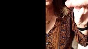 Sucking cock secretly while chatting on phone with mummy