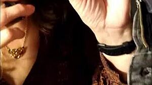 Sucking cock secretly while chatting on phone with mummy