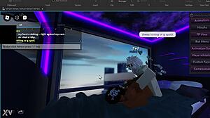 Dominant player gives submissive roblox slut intense missionary backshots in thong panties until she orgasms hard.