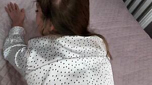 Stepmom in Stockings and Heels Gets Creampie from Stepson After Pumping Cocks at Corporate Party