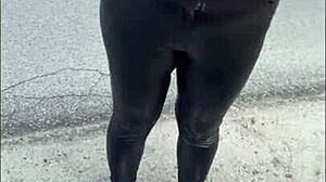 hot teen with huge natural tits completes fun tinder date on day one outdoors