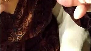 Sucking cock secretly while chatting on phone with mummy