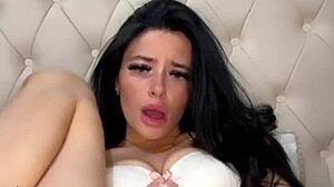 I feel so horny as an American exchange student during solo play with toys leading to squirting orgasm in college webcam reality