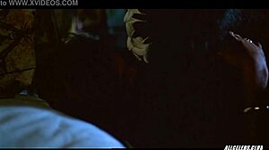 dialogic: manuia taie shows off her small tits and gives a handjob with banana in this retro celebrity nude scene