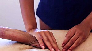 Descriptive Submissive exhibitionist hires hot masseuse for erotic home massage session.