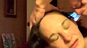 older woman gets brains fucked out for tuition with double jizz facial