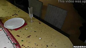 Two Beautiful Christmas Mothers Blonde Fucked In Anal Under The Tree And Dp On A Piano