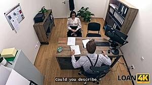 Loan4k features a brunette teen 18+ in office casting with rough sex and dirty talk