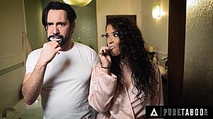 pure taboo shows cunning homeless victoria voxxx tricking married man into cheating with deepthroat blowjob and shaved pussy licking for the life she desires in part 1