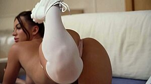 i feel so excited as little babe chan 18 gets fucked in anal by white and black cocks with deepthroat and domination