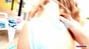 nikki nicole gives cute teen pov blowjob teasing small tits