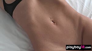 petite moldavian layla balan strips lingerie to show perfect small tits and shaved pussy!