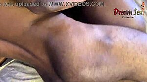 Pounding big black cock in oiled ebony ass doggystyle