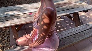 Bold Italian Big Tits Milf Artemisia Love Flaunts Perfect Hot Body Outdoor in Florida with Smoke Fetish