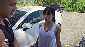 Colombian has sex in a public car wash with a guy with a big cock - athenea rose & max betancur