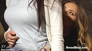 Big ass lesbian slave bends over for deep strapon pounding in her pussy from dominant mistress