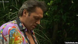 Beautiful redhead lady bends over for hardcore doggystyle pounding outdoors